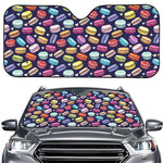 Cartoon Macaron Pattern Print Car Windshield Sun Shade