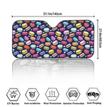 Cartoon Macaron Pattern Print Car Windshield Sun Shade