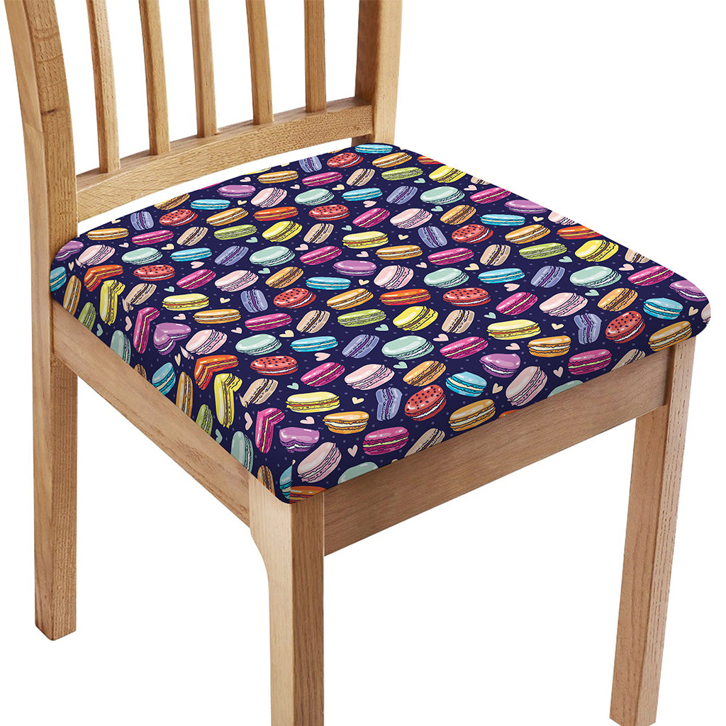 Cartoon Macaron Pattern Print Chair Cushion Cover
