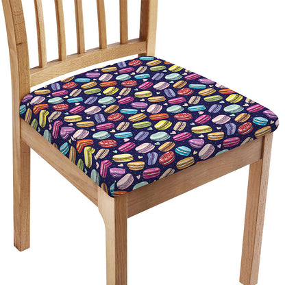 Cartoon Macaron Pattern Print Chair Cushion Cover