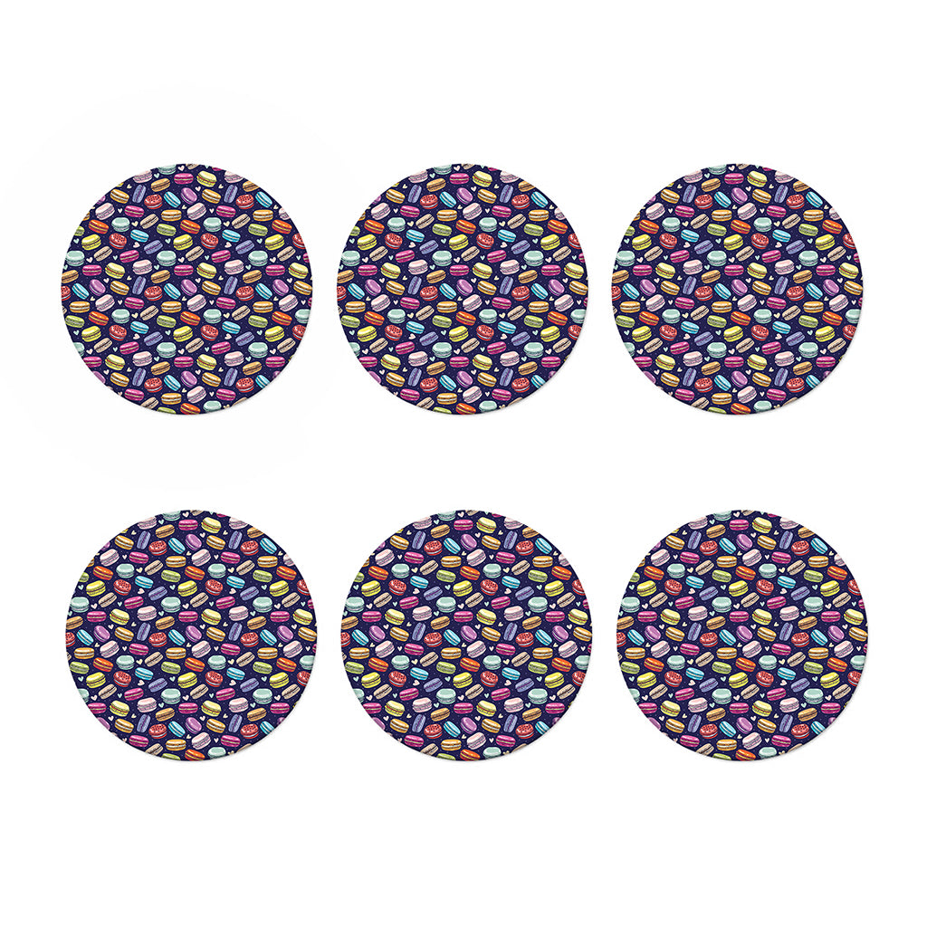 Cartoon Macaron Pattern Print Coaster Set