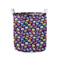 Cartoon Macaron Pattern Print Collapsible Laundry Basket