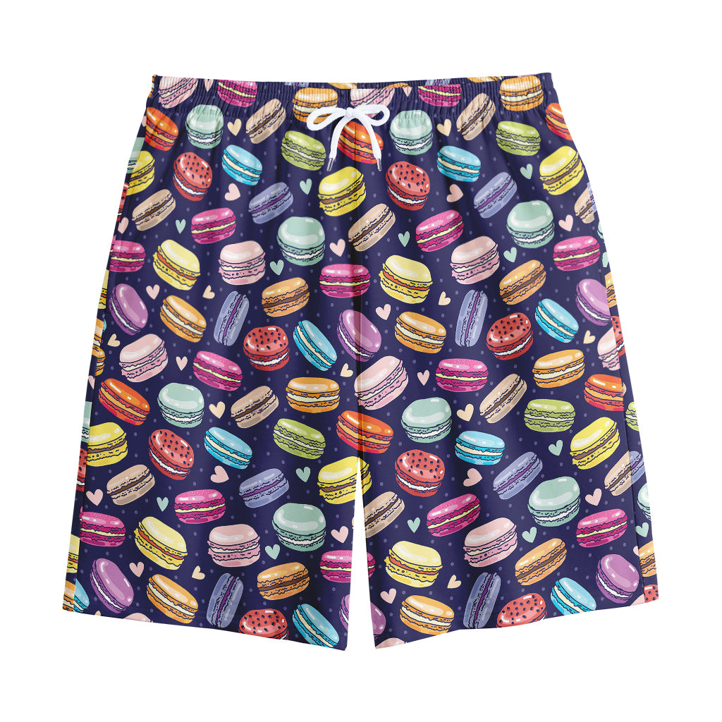 Cartoon Macaron Pattern Print Cotton Shorts