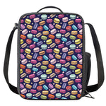 Cartoon Macaron Pattern Print Crossbody Lunch Bag