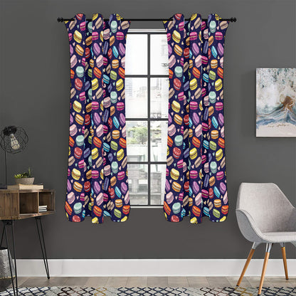 Cartoon Macaron Pattern Print Curtain