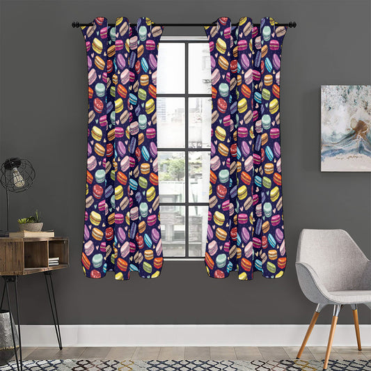 Cartoon Macaron Pattern Print Curtain