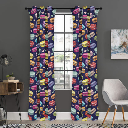 Cartoon Macaron Pattern Print Curtain