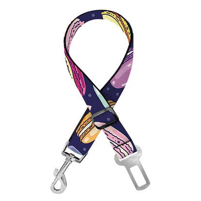 Cartoon Macaron Pattern Print Dog Seat Belt