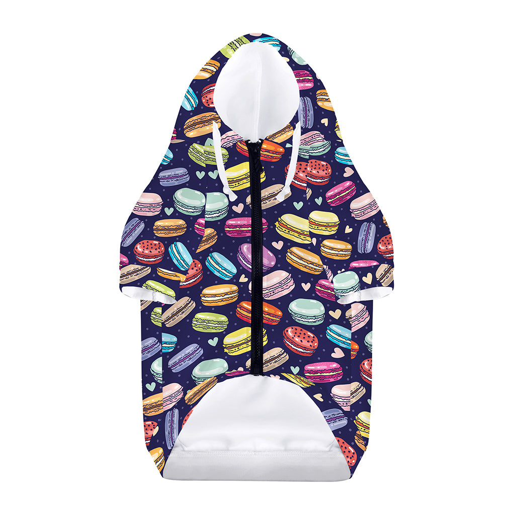 Cartoon Macaron Pattern Print Dog Zip Up Hoodie
