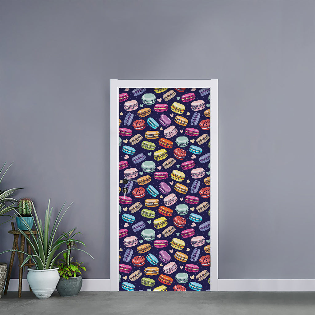 Cartoon Macaron Pattern Print Door Sticker