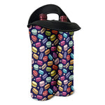 Cartoon Macaron Pattern Print Double Neoprene Wine Tote