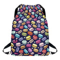 Cartoon Macaron Pattern Print Drawstring Backpack