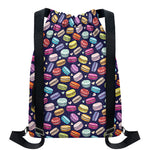 Cartoon Macaron Pattern Print Drawstring Backpack