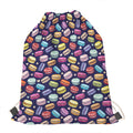 Cartoon Macaron Pattern Print Drawstring Bag
