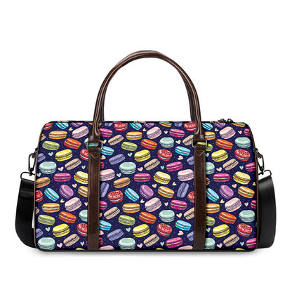 Cartoon Macaron Pattern Print Duffle Bag