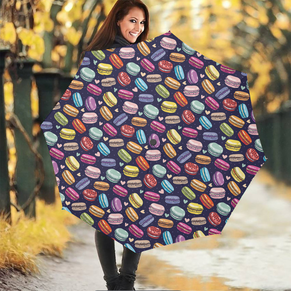 Cartoon Macaron Pattern Print Foldable Umbrella