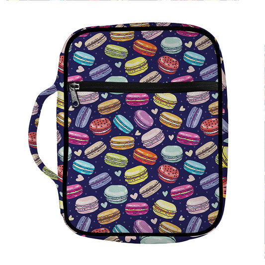 Cartoon Macaron Pattern Print Front Pocket Bible Bag
