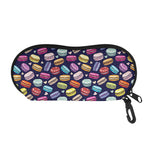Cartoon Macaron Pattern Print Glasses Case