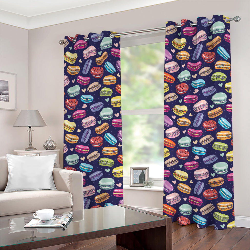 Cartoon Macaron Pattern Print Grommet Curtains