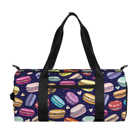 Cartoon Macaron Pattern Print Gym Bag