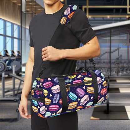 Cartoon Macaron Pattern Print Gym Bag