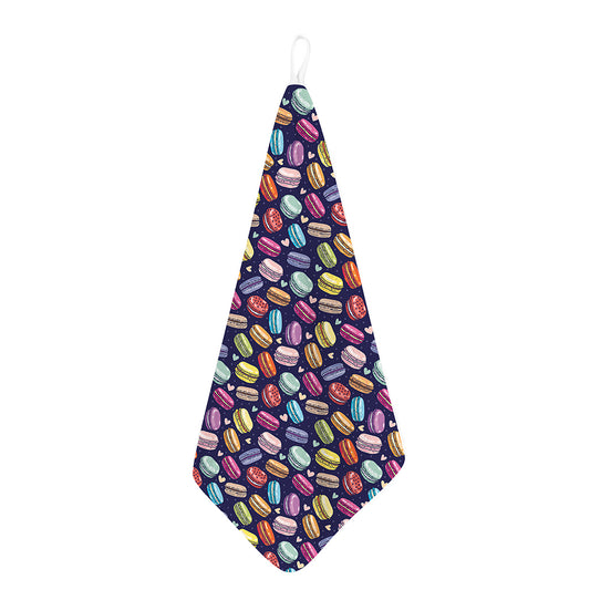 Cartoon Macaron Pattern Print Hand Towel