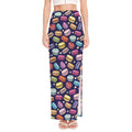 Cartoon Macaron Pattern Print High Slit Maxi Skirt