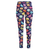 Cartoon Macaron Pattern Print High-Waisted Pocket Leggings