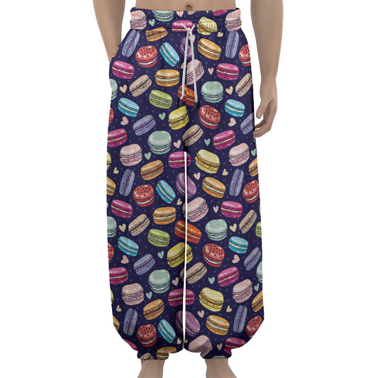 Cartoon Macaron Pattern Print Lantern Pants