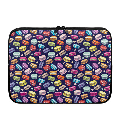 Cartoon Macaron Pattern Print Laptop Sleeve