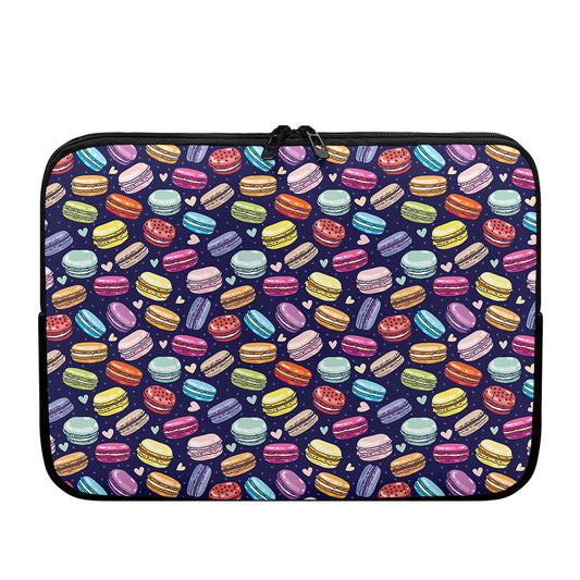 Cartoon Macaron Pattern Print Laptop Sleeve