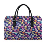 Cartoon Macaron Pattern Print Leather Duffle Bag