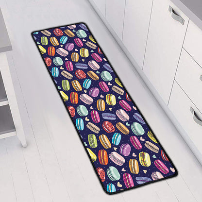 Cartoon Macaron Pattern Print Long Kitchen Mat