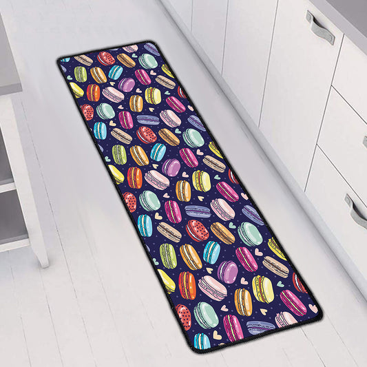Cartoon Macaron Pattern Print Long Kitchen Mat