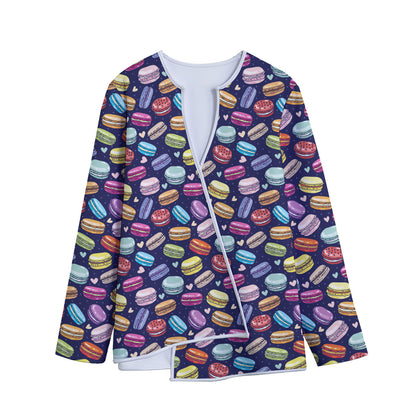 Cartoon Macaron Pattern Print Long Sleeve Short Coat