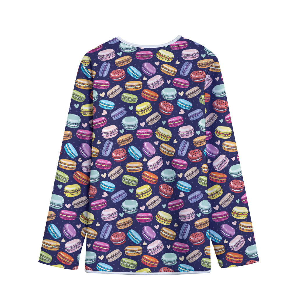 Cartoon Macaron Pattern Print Long Sleeve Short Coat