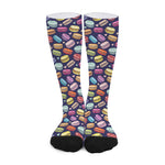 Cartoon Macaron Pattern Print Long Socks