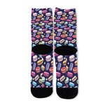 Cartoon Macaron Pattern Print Long Socks