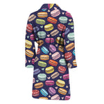 Cartoon Macaron Pattern Print Men's Bathrobe