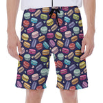 Cartoon Macaron Pattern Print Men's Beach Shorts
