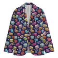 Cartoon Macaron Pattern Print Men's Blazer