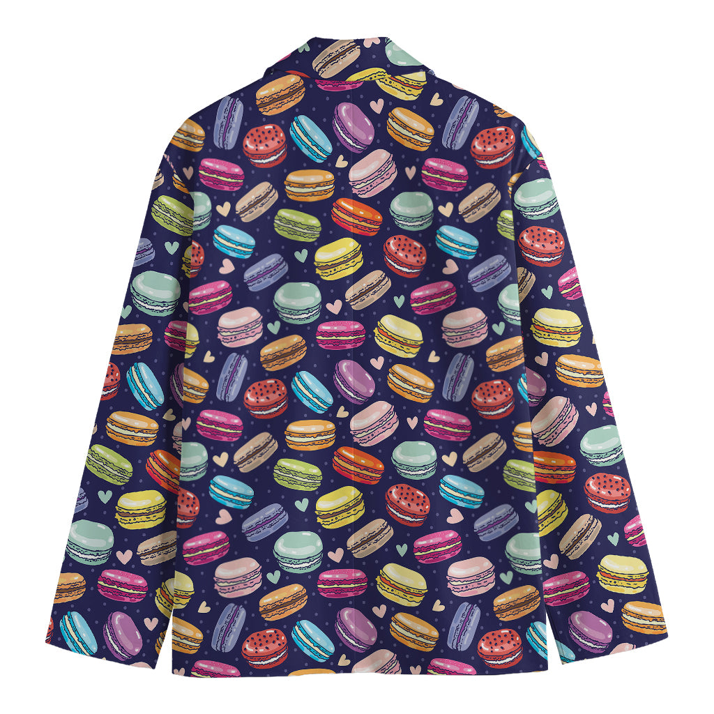 Cartoon Macaron Pattern Print Men's Blazer