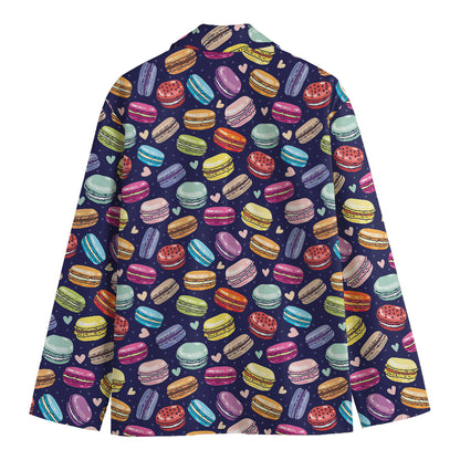 Cartoon Macaron Pattern Print Men's Blazer