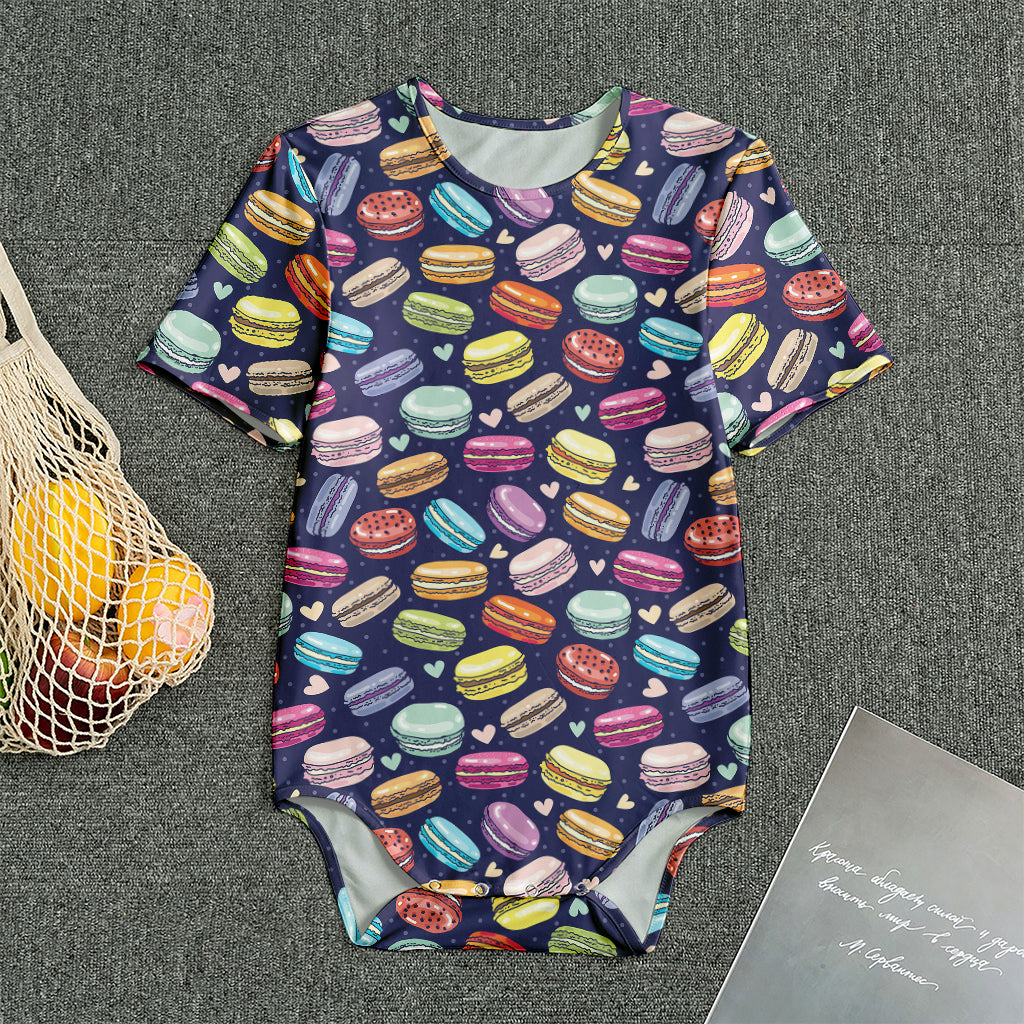 Cartoon Macaron Pattern Print Men's Bodysuit