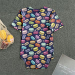 Cartoon Macaron Pattern Print Men's Bodysuit