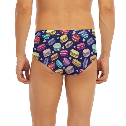 Cartoon Macaron Pattern Print Men's Briefs