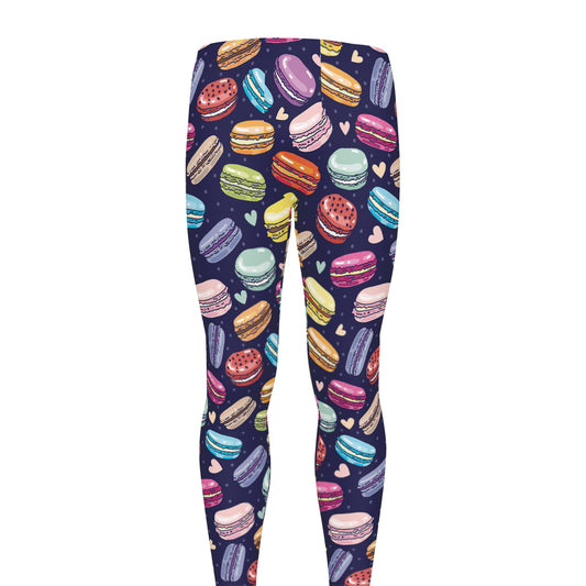 Cartoon Macaron Pattern Print Men's leggings