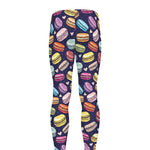 Cartoon Macaron Pattern Print Men's leggings