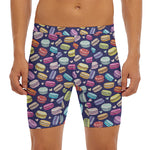 Cartoon Macaron Pattern Print Men's Long Boxer Briefs