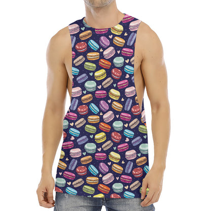 Cartoon Macaron Pattern Print Men's Muscle Tank Top